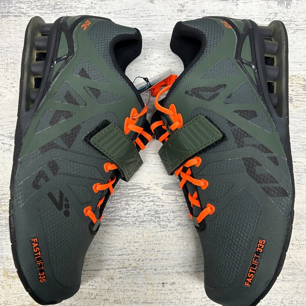 Inov-8 FASTLIFT 335 (Men): Elevate Performance in Thyme/Black/Orange - Picture 8 of 10